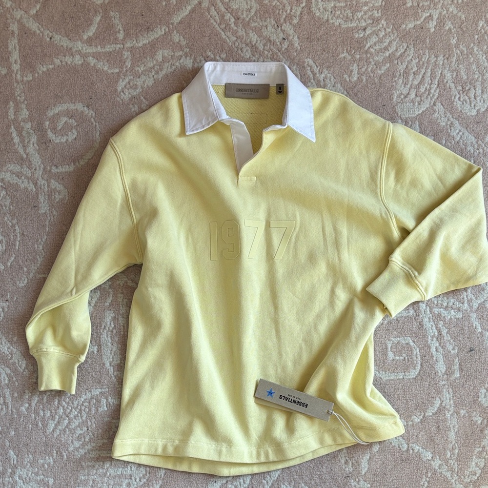 Essentials Yellow and White Polo Shirt